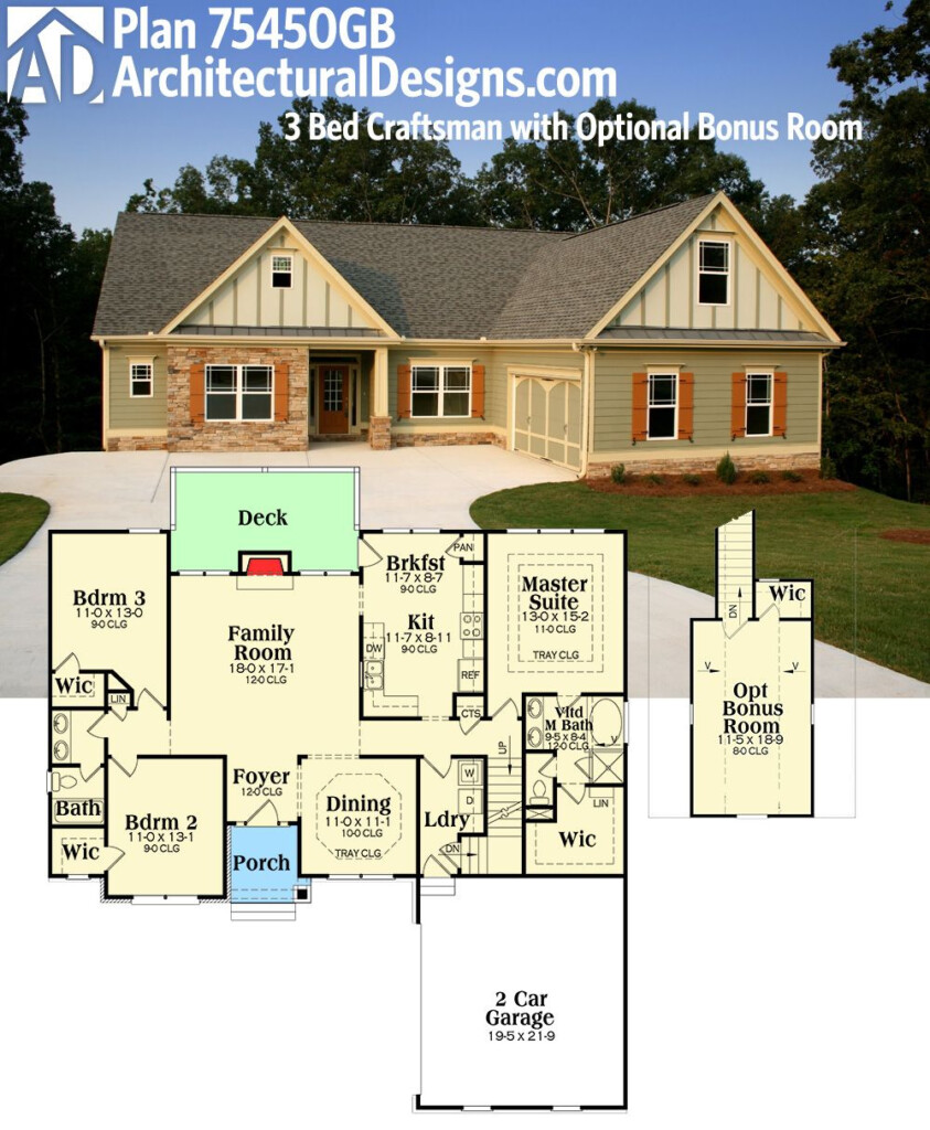 37 House Plans 3 Car Garage Bonus Room Ideas - 3 Bedroom House With Bonus Room Floor Plans