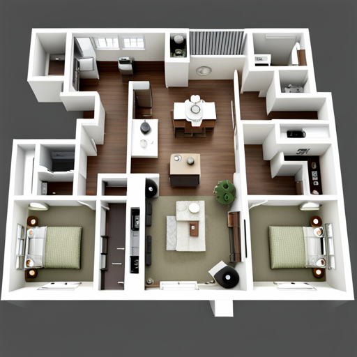 3d 2 Bedroom Apartment Floor Plans - 2 Bedroom House Plans With Open Floor Plan 3d