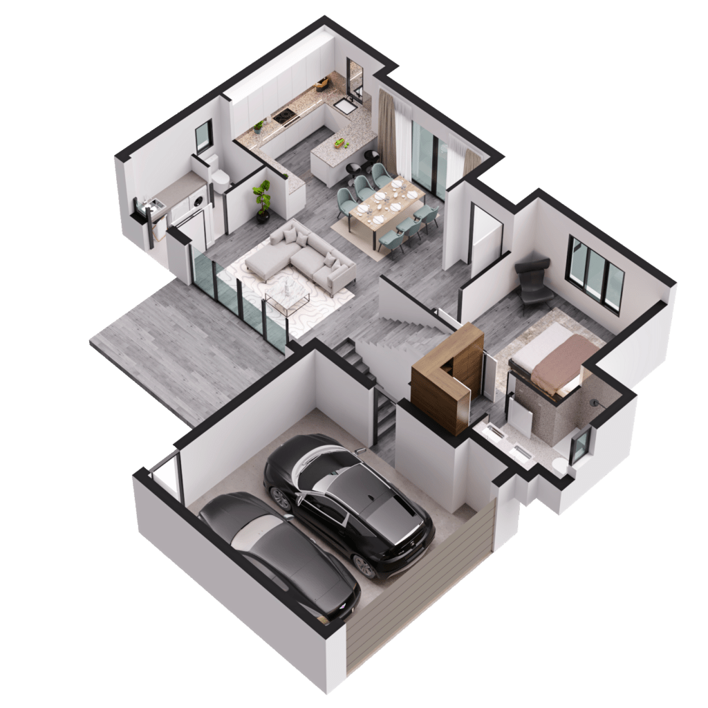 3D Floor Plans With Dimensions House Designer - 3 Bedroom 2 Floor House Plans 3d