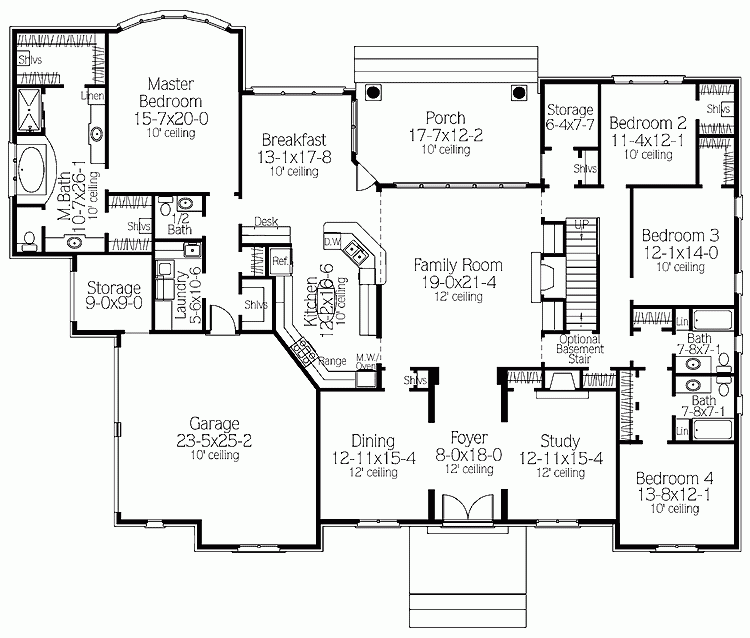 4 Bedroom 2 Bathroom Floor Plans Flooring Ideas - 4 Bedroom 2 Bathroom House Floor Plan