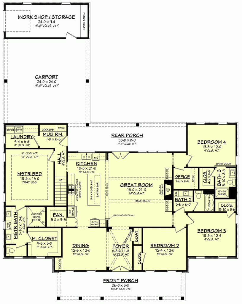 4 Bedroom 3 Bath 1 900 2 400 Sq Ft House Plans - House Floor Plans 4 Bedroom 3 Bath