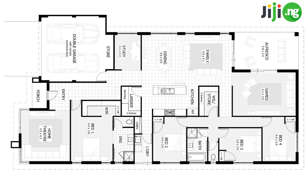 4 Bedroom Bungalow House Plans In Nigeria Jiji Blog - 4 Bedroom Bungalow House Floor Plans In Nigeria