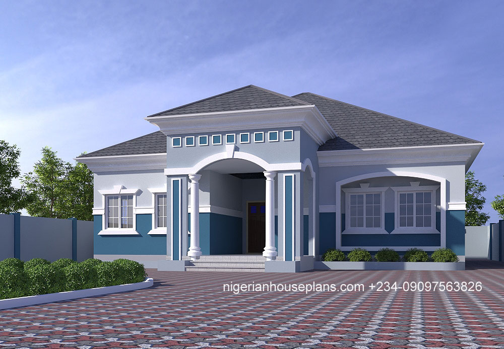 4 Bedroom Bungalow Ref 4029 Nigerian House Plans - 4 Bedroom Bungalow House Floor Plans In Nigeria