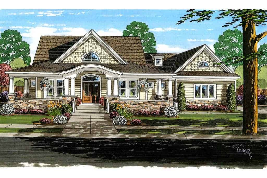 4 Bedroom Cape Cod House Plan First Floor Master Garage - Cape Cod House Plans With First Floor Master Bedroom