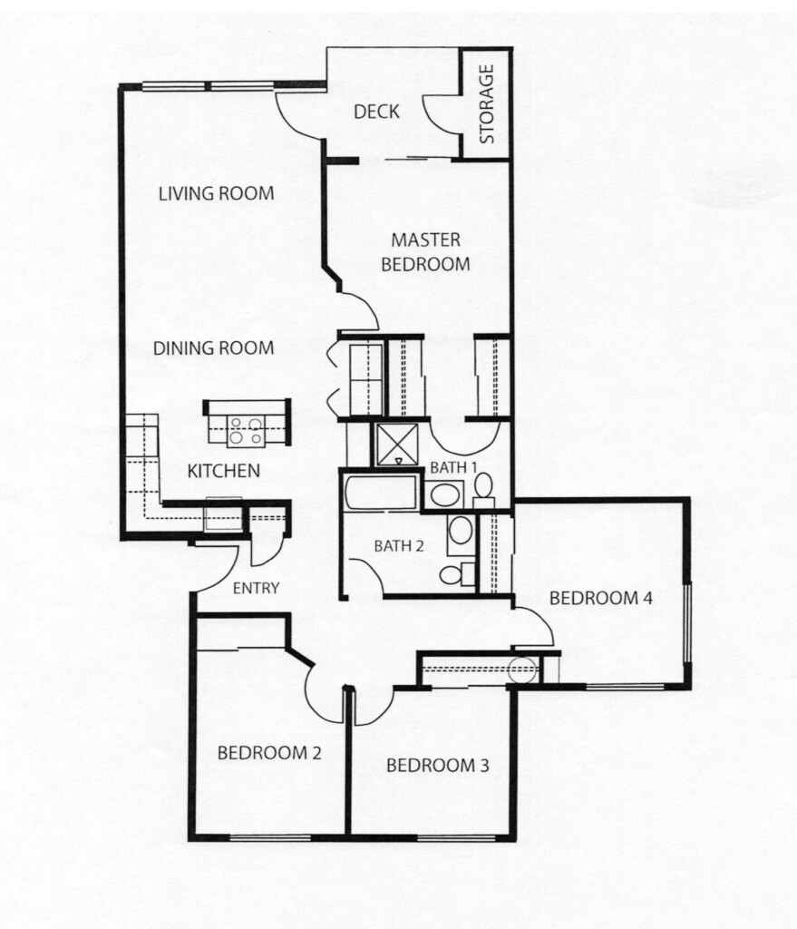 4 Bedroom Floor Plans RoomSketcher - Floor Plan 4 Bedroom House