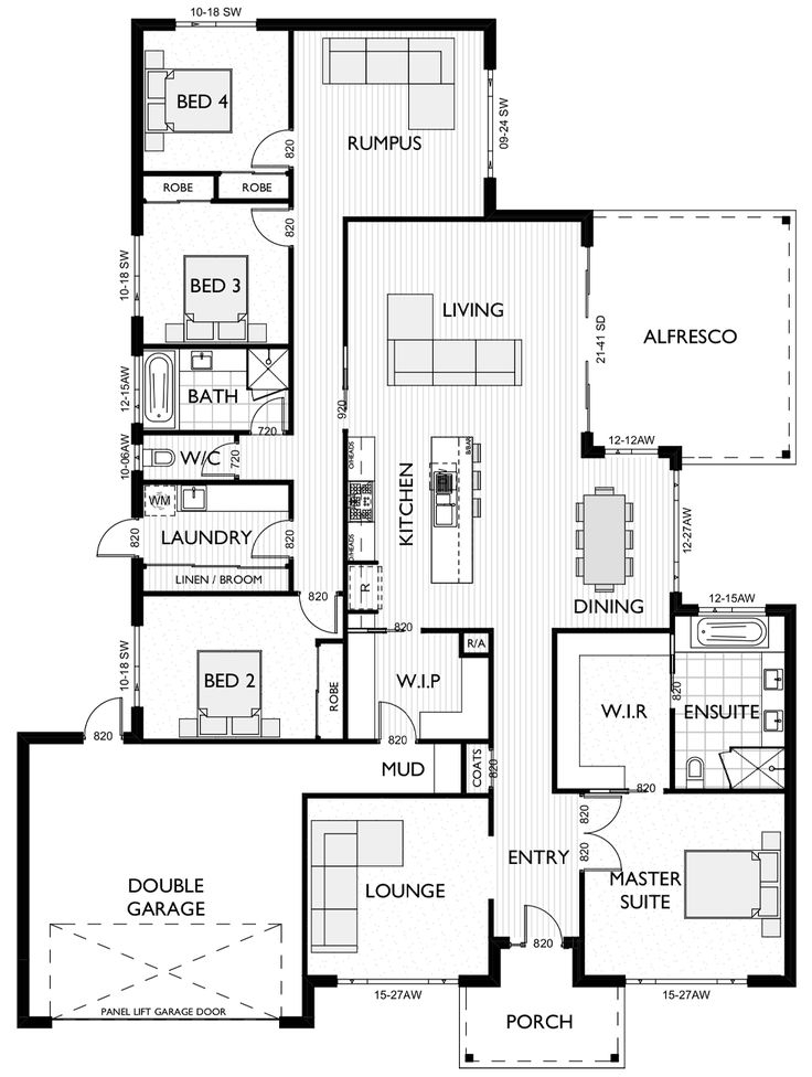 4 Bedroom Floor Plans Virtue Homes Award Winning Builders Gippsland  - 4 Bedroom House Floor Plans Australia