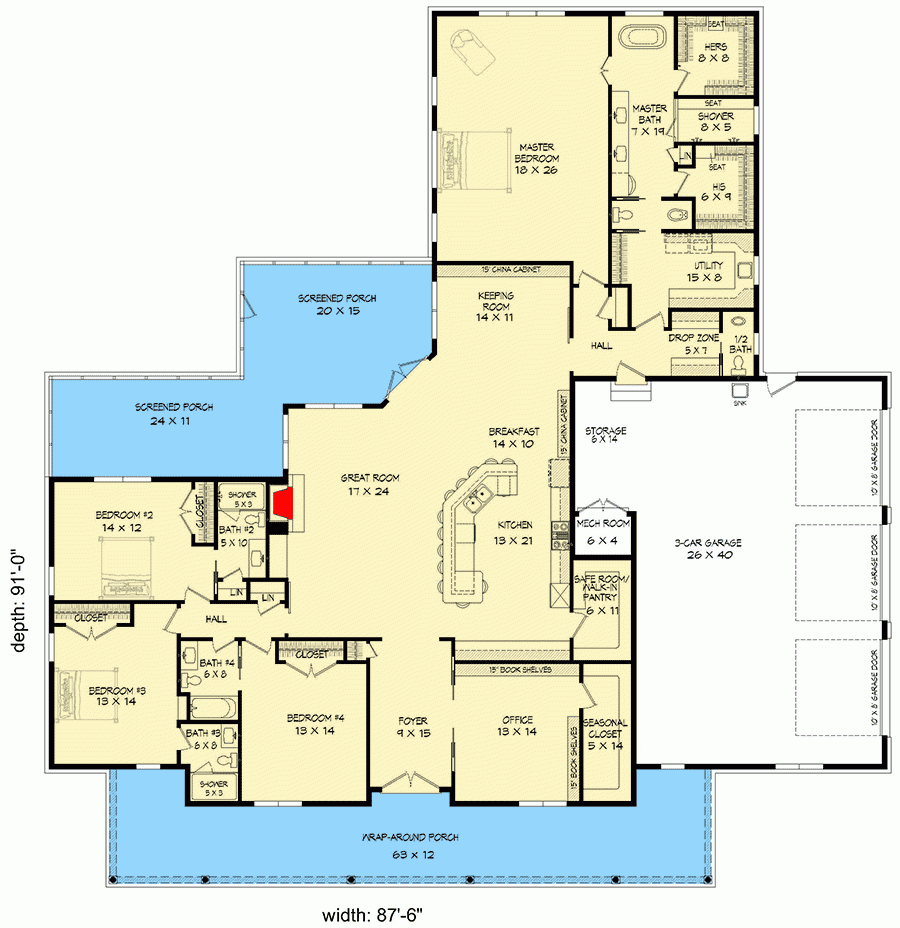 4 Bedroom Ranch House Floor Plans - 4 Bedroom Ranch House Floor Plan