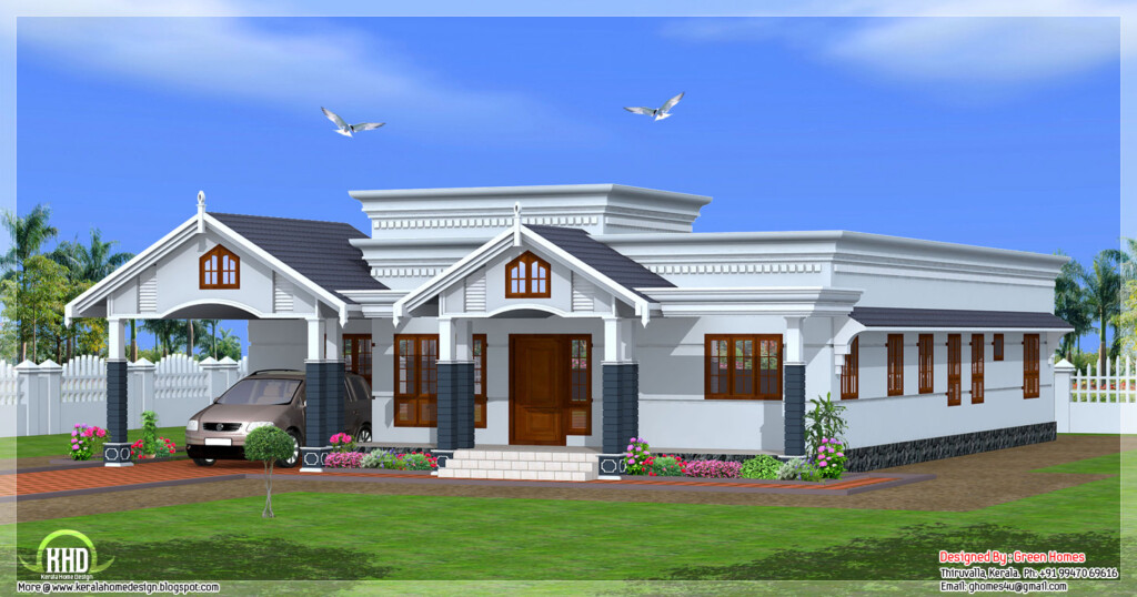 4 Bedroom Single Floor Kerala House Plan - 4 Bedroom House Plans Kerala Single Floor