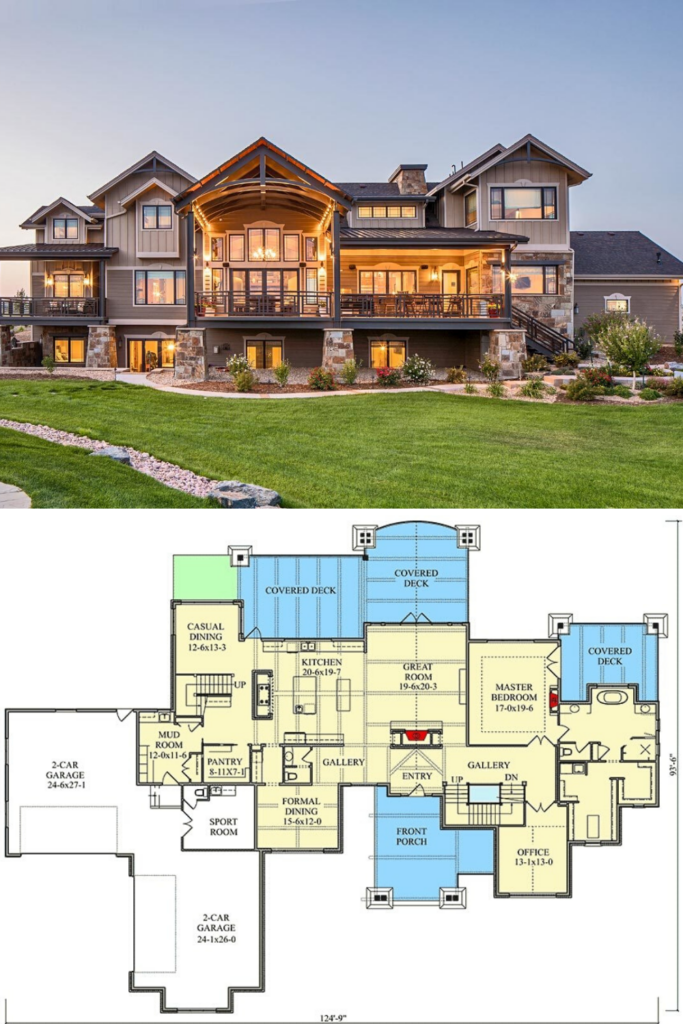 4 Bedroom Two Story Mountain Home With First Floor Primary Suite Floor  - Bedroom On The Second Floor Luxury Mountain House Plan