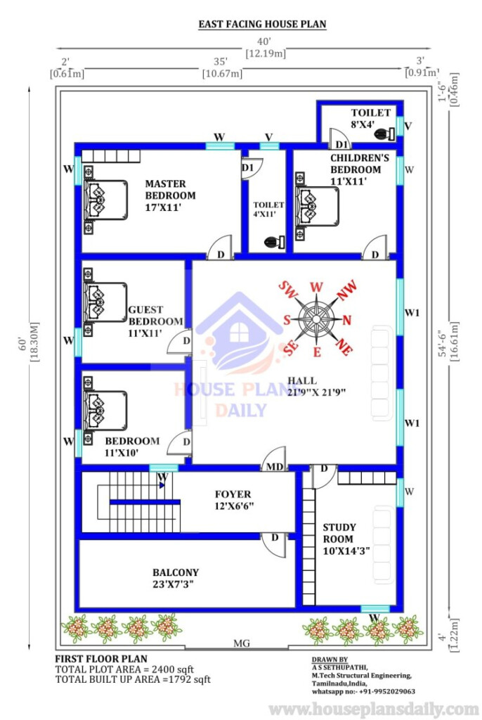 40x60 House Plan Two Story Building 2400 Sq Ft House House Plans  - 2 Story 5 Bedroom Barn House Floor Plans 2400 Sq.ft