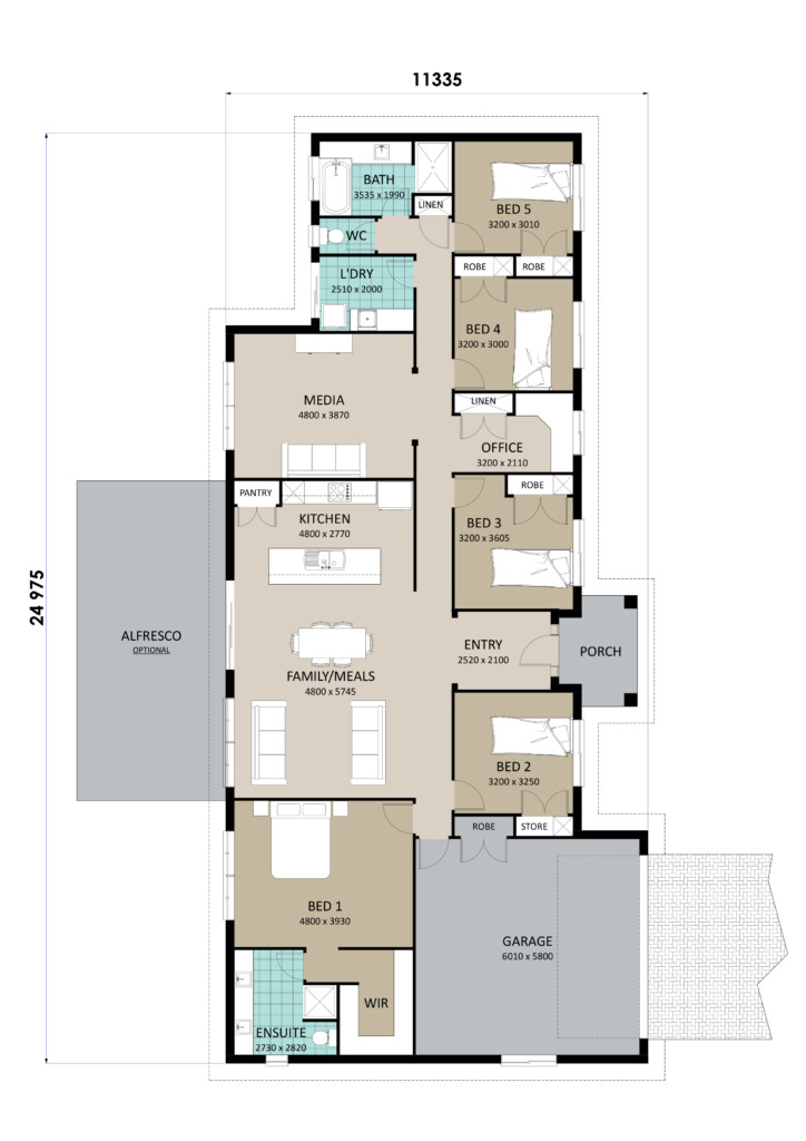 5 Bedroom Home Plans Richard Adams Homes - Floor Plan 5 Bedroom House