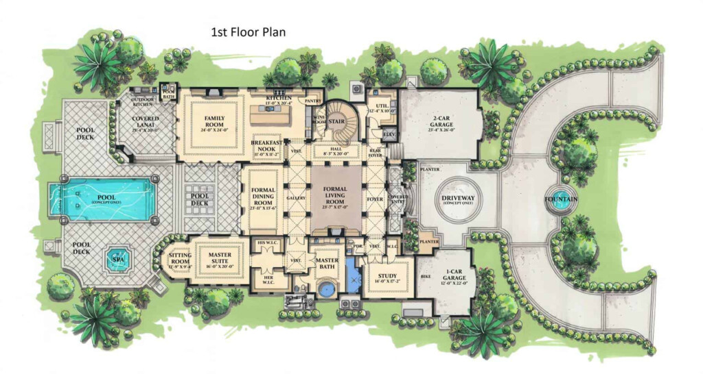 5 Bedroom Two Story Grand Royale Tuscan Style Home Floor Plan Home  - 2 Storey House Floor Plan 5 Bedrooms