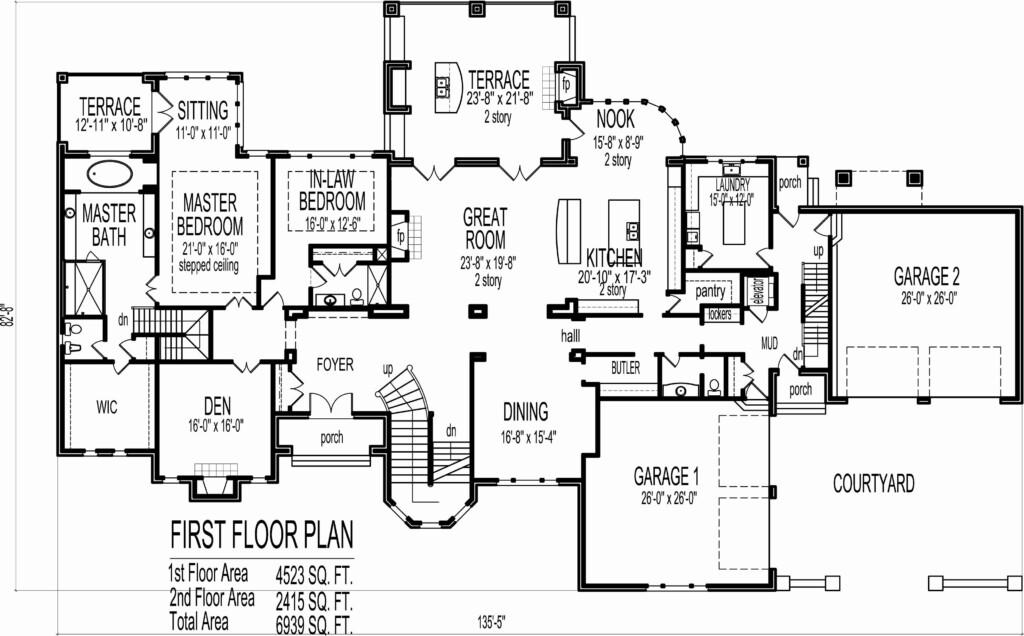 6 Bedroom House Plans Single Story Homeplan cloud - 6 Bedroom House Plans 1 Floor