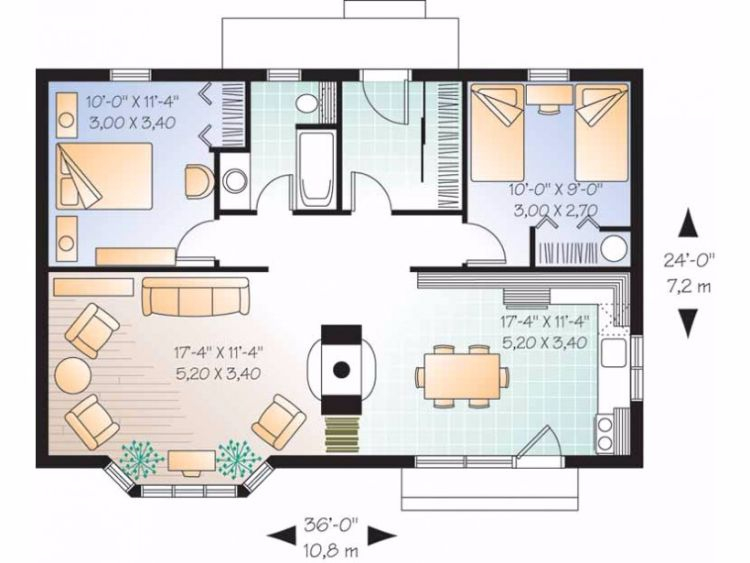 6 Tiny Floor Plans For Delightful Two bedroom Beach Homes - 2 Bedroom Tiny House Floor Plans