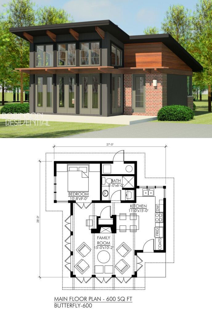 600 Sq Ft 1 Bedroom 1 Bath tinyhouseplanswithloft House Plan  - Tiny House Plans With First Floor Bedroom