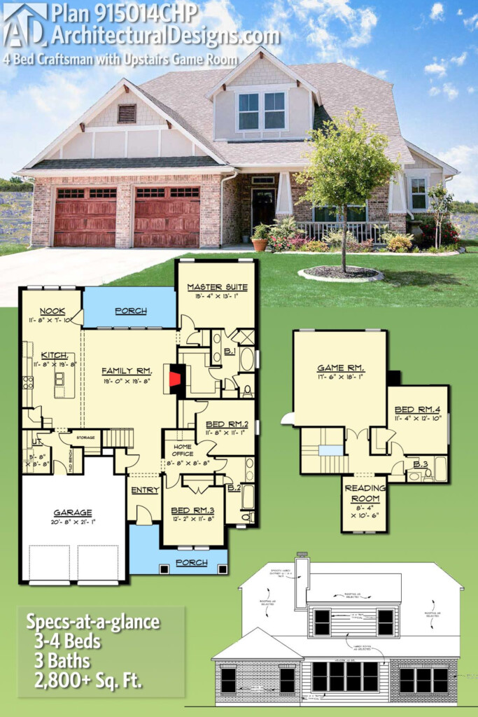 68 Exquisite Double Story House Plan With Master Bedroom Downstairs  - Town House With Downstairs Master Bedroom Floor Plan