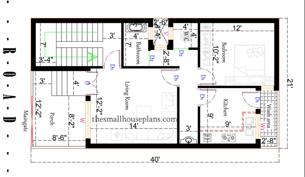 800 Square Feet House Plan 20 40 One Bedroom House Plan The Small  - Floor Plans For 800 Square Foot One Bedroom House