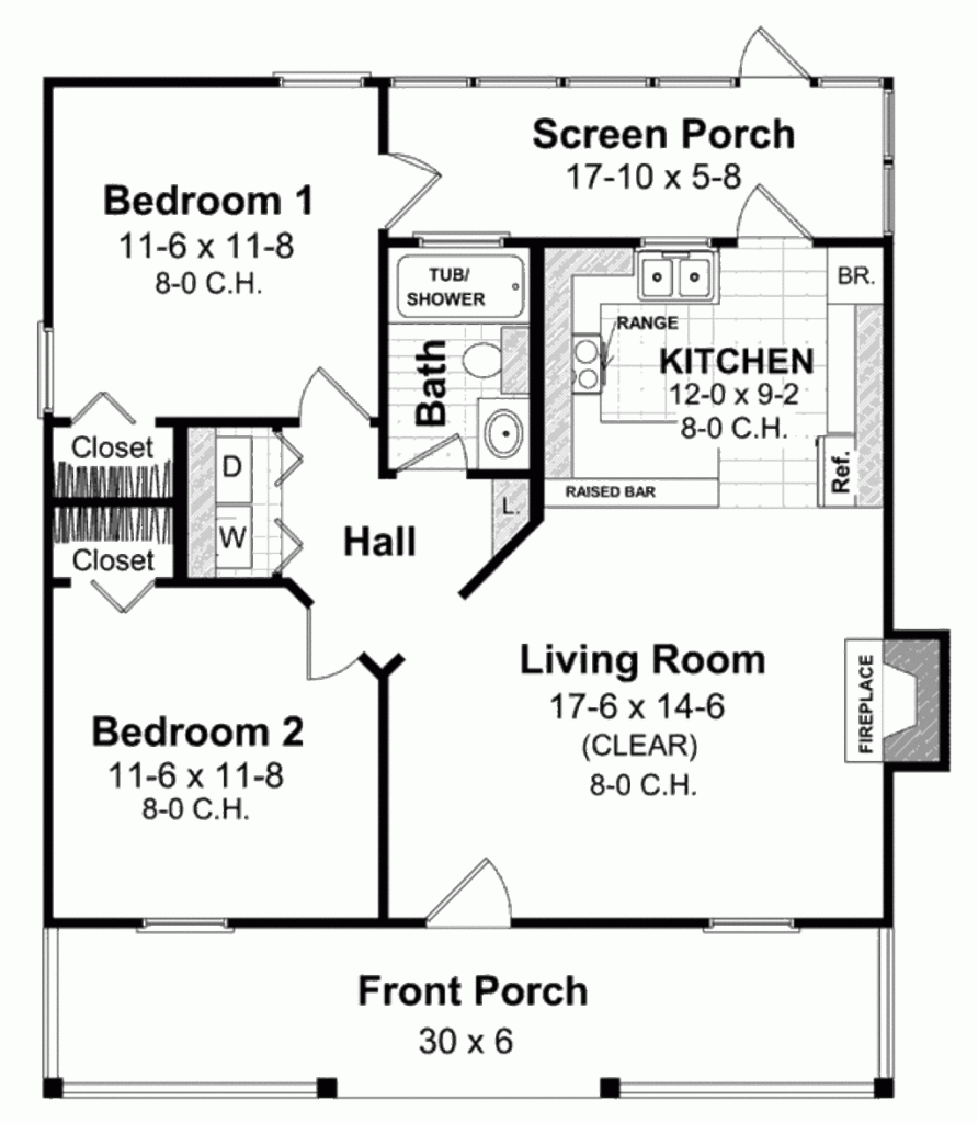 800 Square Foot House Plans 1 Bedroom - Floor Plans For 800 Square Foot One Bedroom House