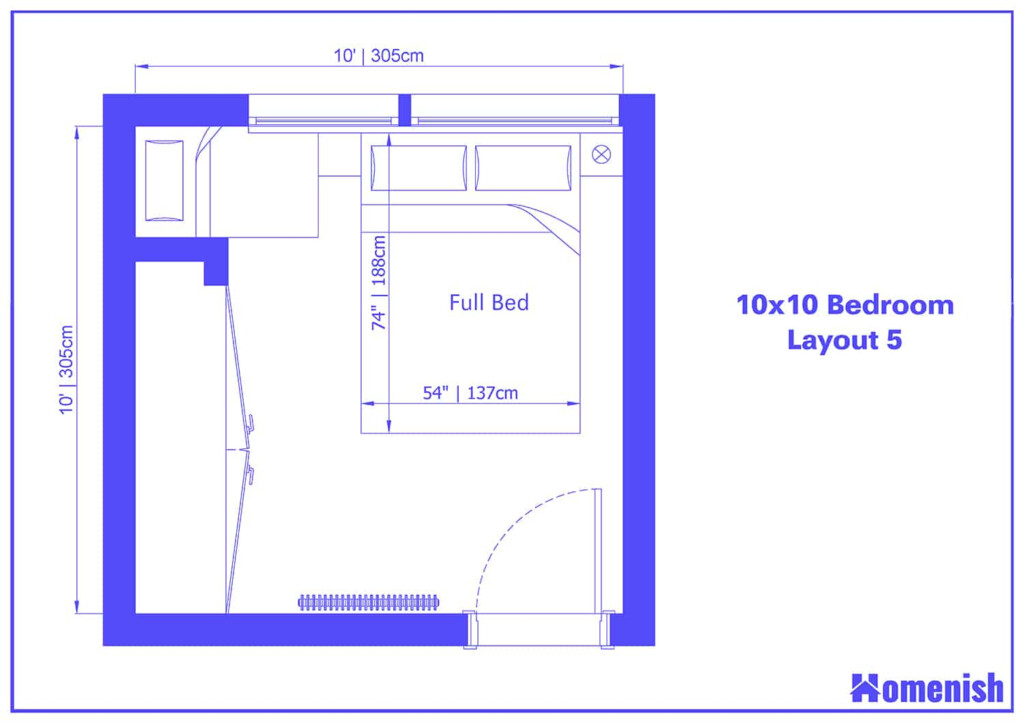 9 Ideal 10x10 Bedroom Layouts For Small Rooms Homenish - House 10 Bedroom Floor Plan