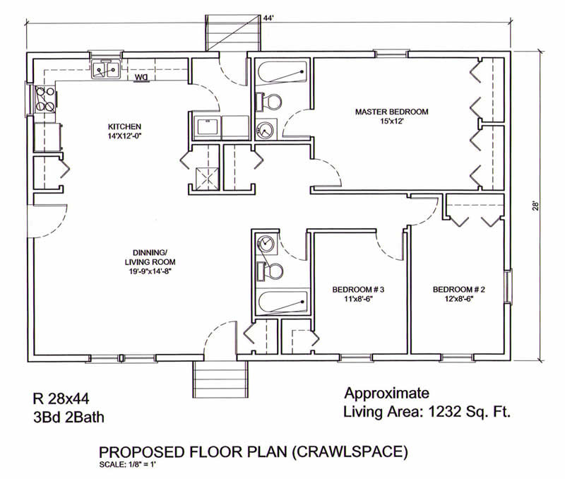 AmeriPanel Homes Of South Carolina Ranch Floor Plans - 24 X 32 3 Bedroom House Floor Plans