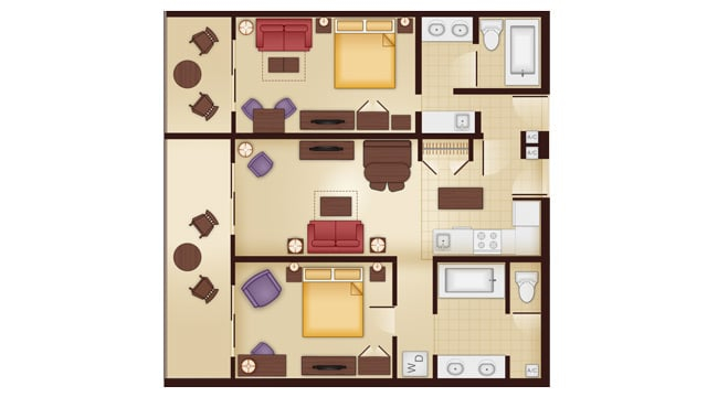 Animal Kingdom Villas Jambo House DVC Rental Store - Jambo House 2 Bedroom Villa Floor Plan