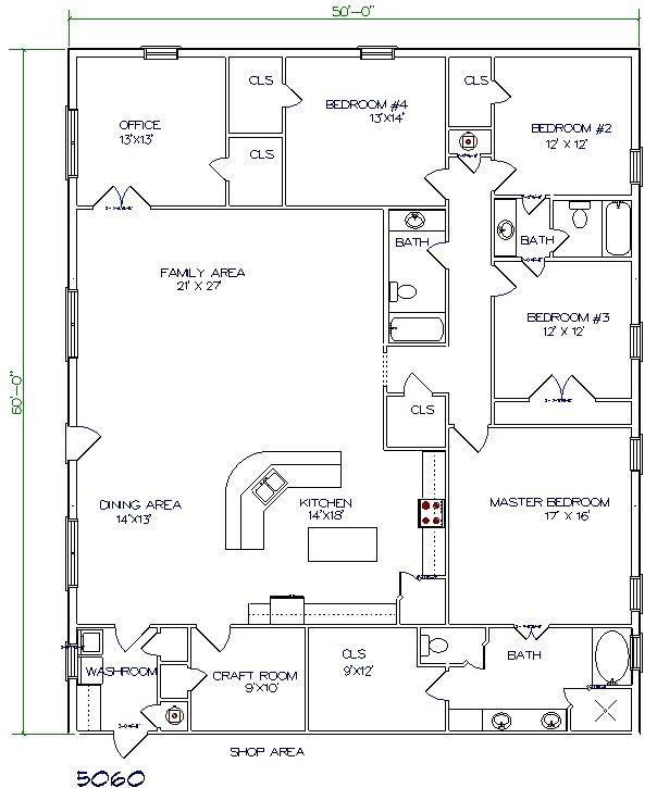 Barndo Floor Plan 5 Bedroom 3000 Sq Ft Grundriss Badezimmer  - 5 Bedroom Metal House Floor Plans