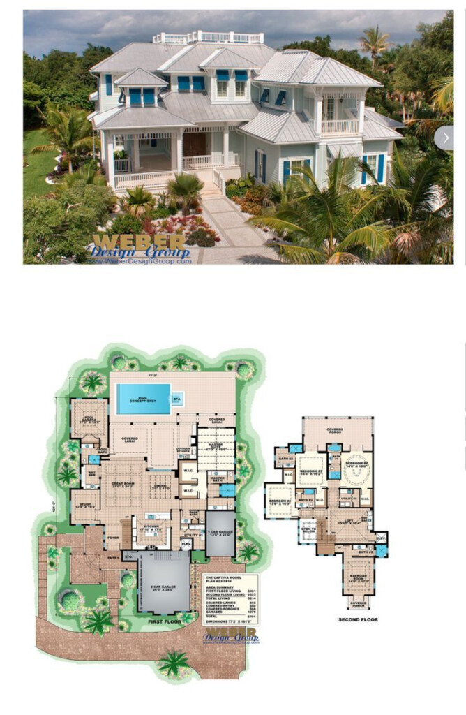 Beach House Plan 2 Story Coastal Home Floor Plan With Cabana Beach  - 2 Bedroom Beach House Floor Plans