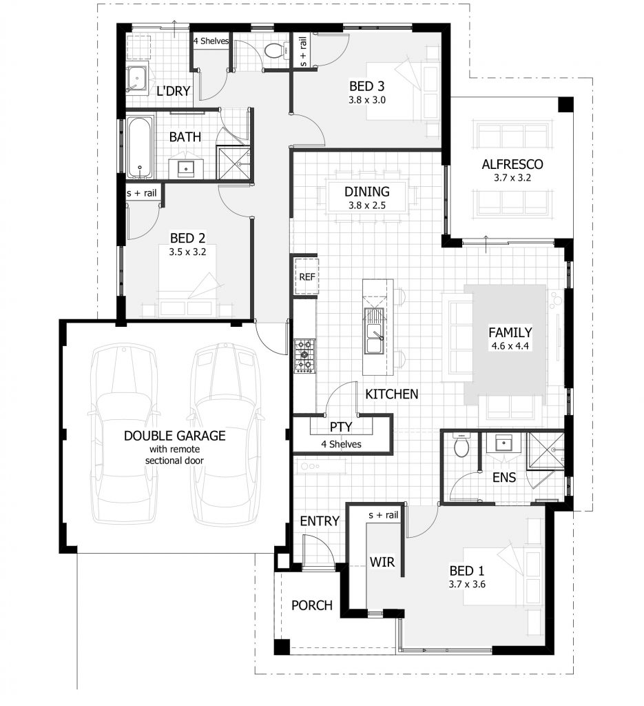 Beautiful 3 Bedroom House Floor Plans With Pictures New Home Plans Design - 3 Bedroom Main Floor House Plans