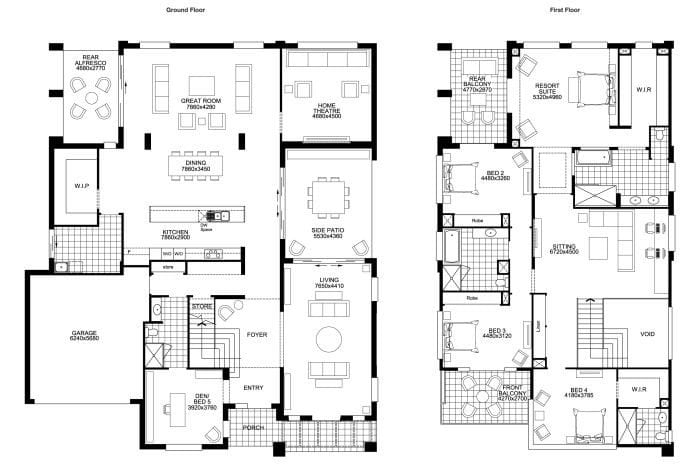 Beautiful 5 Bedroom Double Storey House Plans New Home Plans Design - 5 Bedroom House Plans Open Floor Plan