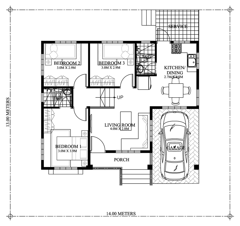 Begilda Elevated Gorgeous 3 Bedroom Modern Bungalow House Pinoy  - 3 Bedroom House Designs And Floor Plans Philippines