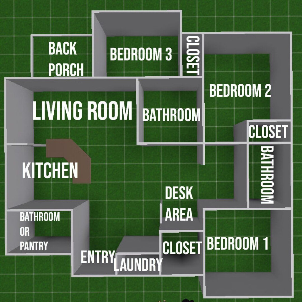 Bloxburg House Templates - 1 Bedroom House Floor Plan In Bloxburg