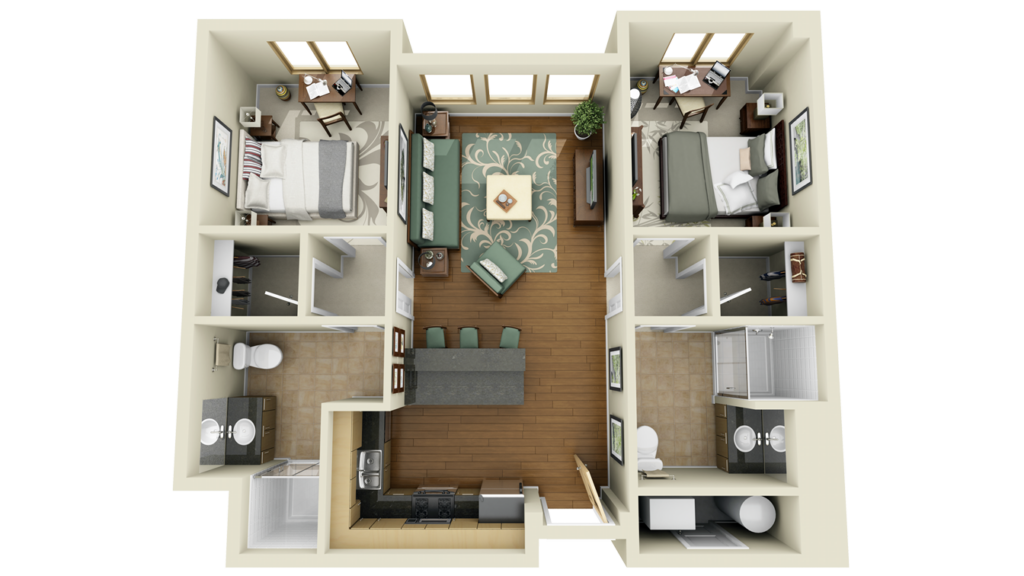 Blue Square Apartments 2 Bedroom Housing Services USU - 2 Bedroom Student Housing Floor Plans