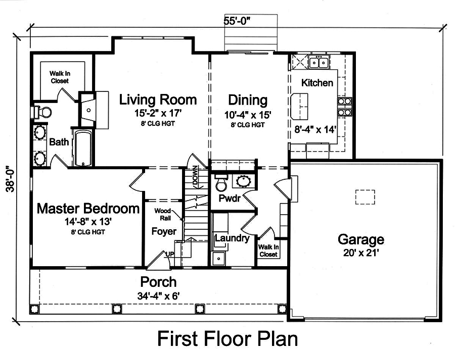 Cape Cod House Plan With First Floor Master Attached Garage - Cape Cod House Plans With First Floor Master Bedroom