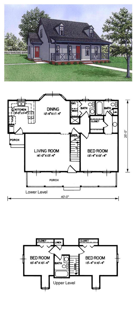 Cape Cod Style House Plan 45492 With 3 Bed 3 Bath Cottage House  - Cape Cod House Floor Plans 3 Bedroom