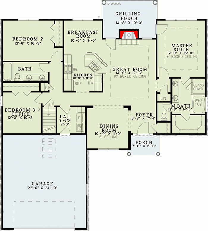 Charming 3 Bed House Plan With Open Floor Plan 1629 Sq Ft 59986ND  - House Floor Plans 3 Bedroom Open Concept