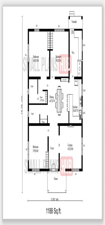 Check Out These 3 Bedroom House Plans Ideal For Modern Families - 24 X 32 3 Bedroom House Floor Plans