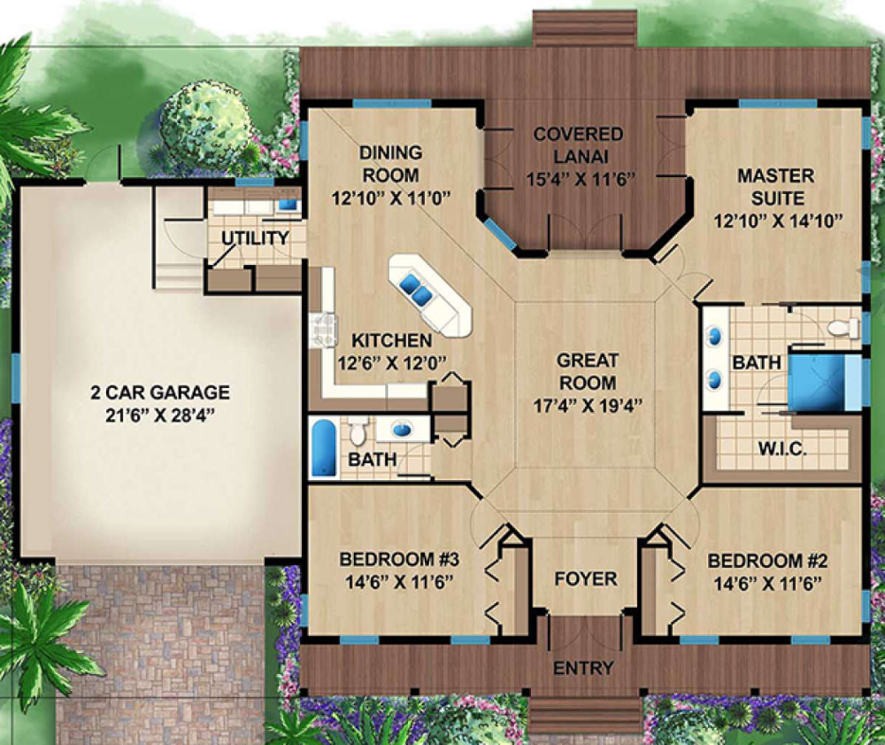 Coastal Plan 1 697 Square Feet 3 Bedrooms 2 Bathrooms 1018 00272  - 3 Bedroom Beach House Floor Plan