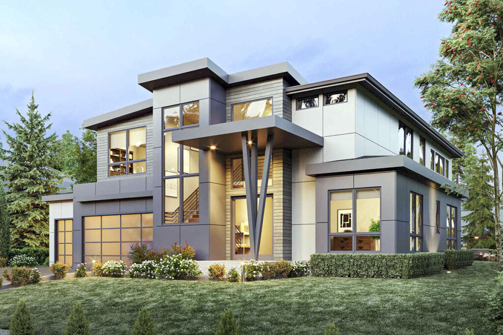 Contemporary 2 Story Home Plan With First Floor Guest Suite 666150RAF  - House Plans With First Floor Guest Bedroom