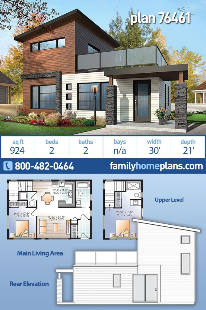 Contemporary Modern House Plan 76461 With 2 Beds 2 Baths Modern  - 2 Bedroom Modern House Floor Plans