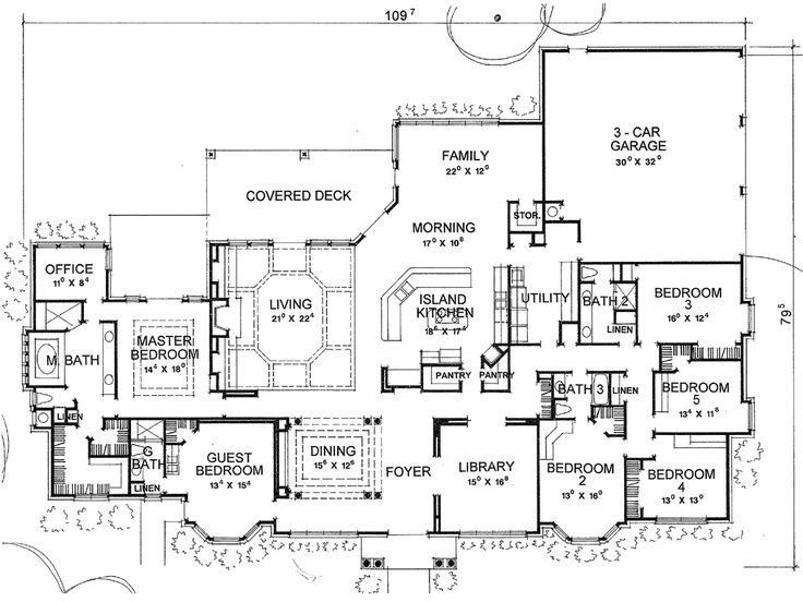 Cool 6 Bedroom One Story House Plans New Home Plans Design 6  - 6 Bedroom House Plans 1 Floor