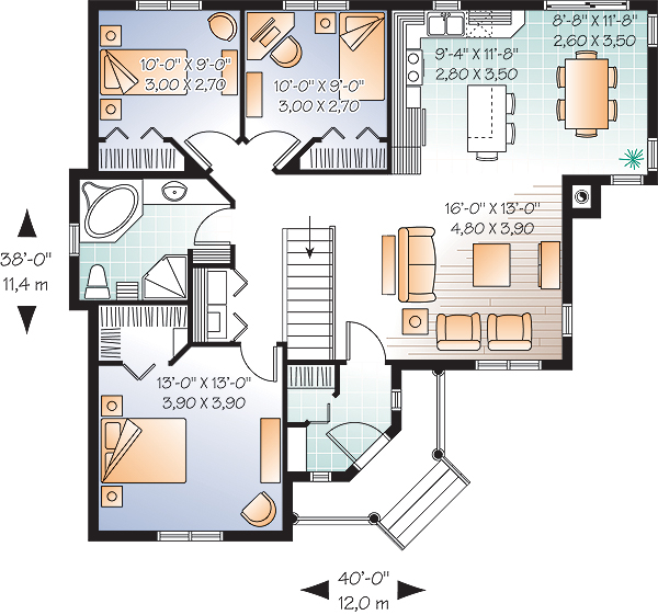 Country House Plan With 3 Bedrooms And 1 5 Baths Plan 3198 - Open Floor Plan Ideas For 3 Bedroom House