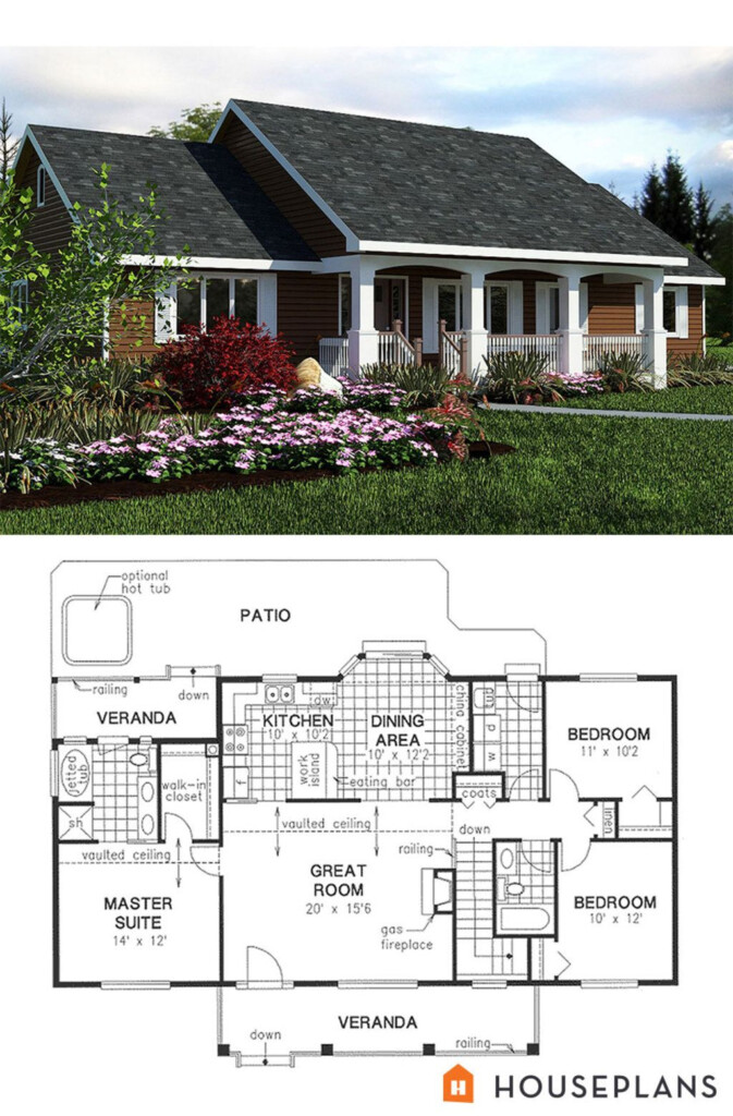 Country Style House Plan 3 Beds 2 Baths 1412 Sq Ft Plan 18 1036  - 3 Bedroom Country House Floor Plans