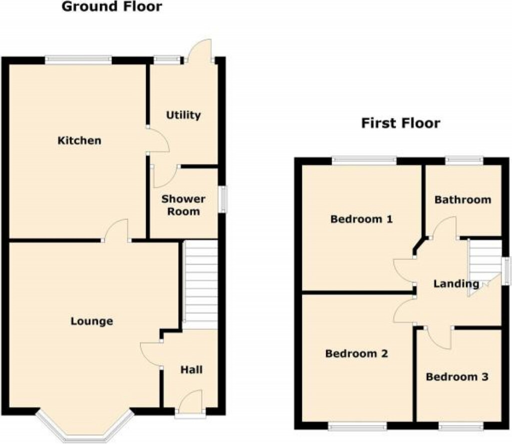 Cranmore Boulevard Shirley Solihull 3 Bedroom Semi Detached House  - 3 Bedroom Semi Detached House Floor Plan