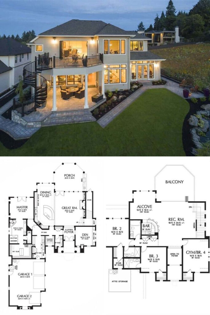 Custom Luxury Home Plan 4 Bedroom Two Story Putnam Home Floor Plan  - 2nd Floor House Plan With 4 Bedrooms