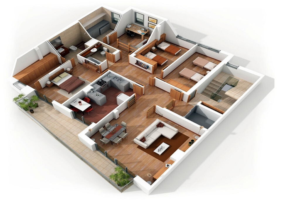 Dreamhouse Floor Plan Layouts - Dream House Floor Plan Bedroom Livingroom Bathroom And Kitchen