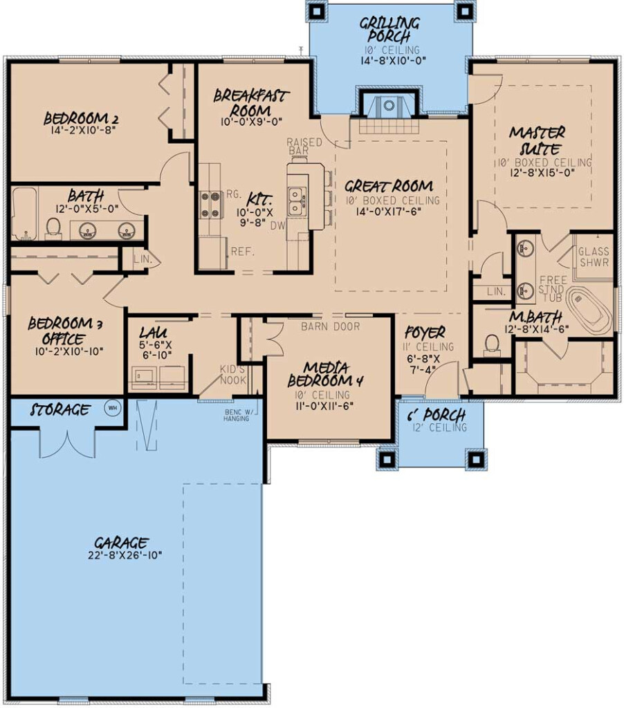 Economical Four Bedroom House Plan Four Bedroom House Plans Floor - Four Bedroom House Floor Plan