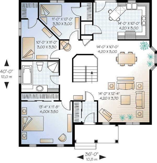 Economical Three Bedroom House Plan 21212DR Architectural Designs  - Three Bedroom House Floor Plan Pricelist