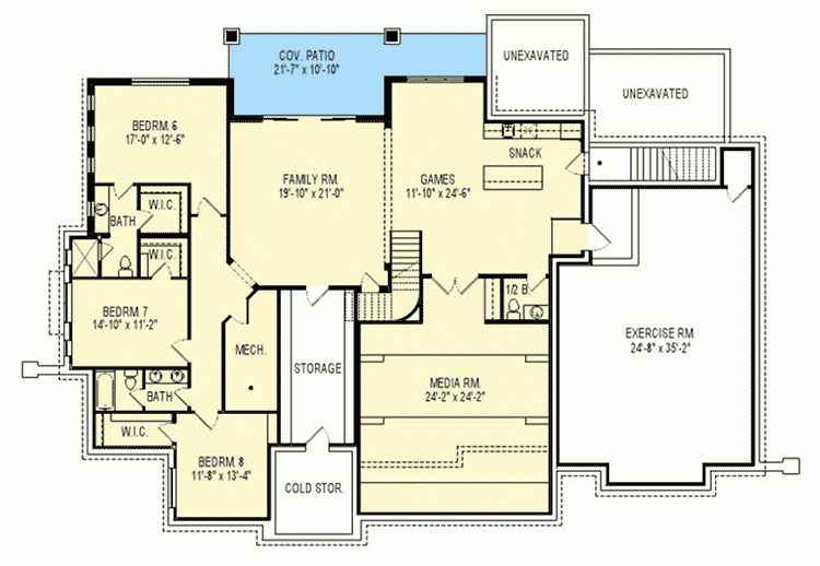 Eight Bedroom Super Craftsman House Plan 290003IY Architectural  - Eight Bedroom House 8 Bedroom Floor Plan