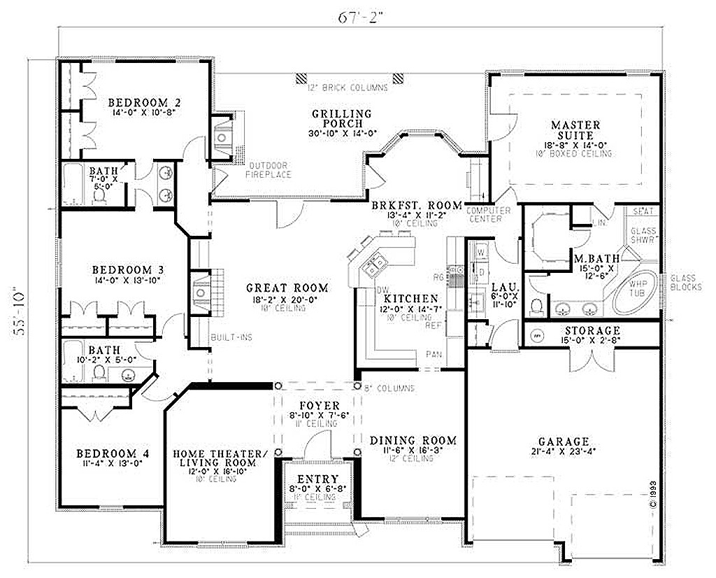 Elegant 3000 Sq Ft Modern House Plans New Home Plans Design - 3000 Square Feet 4 Bedroom House Floor Plan