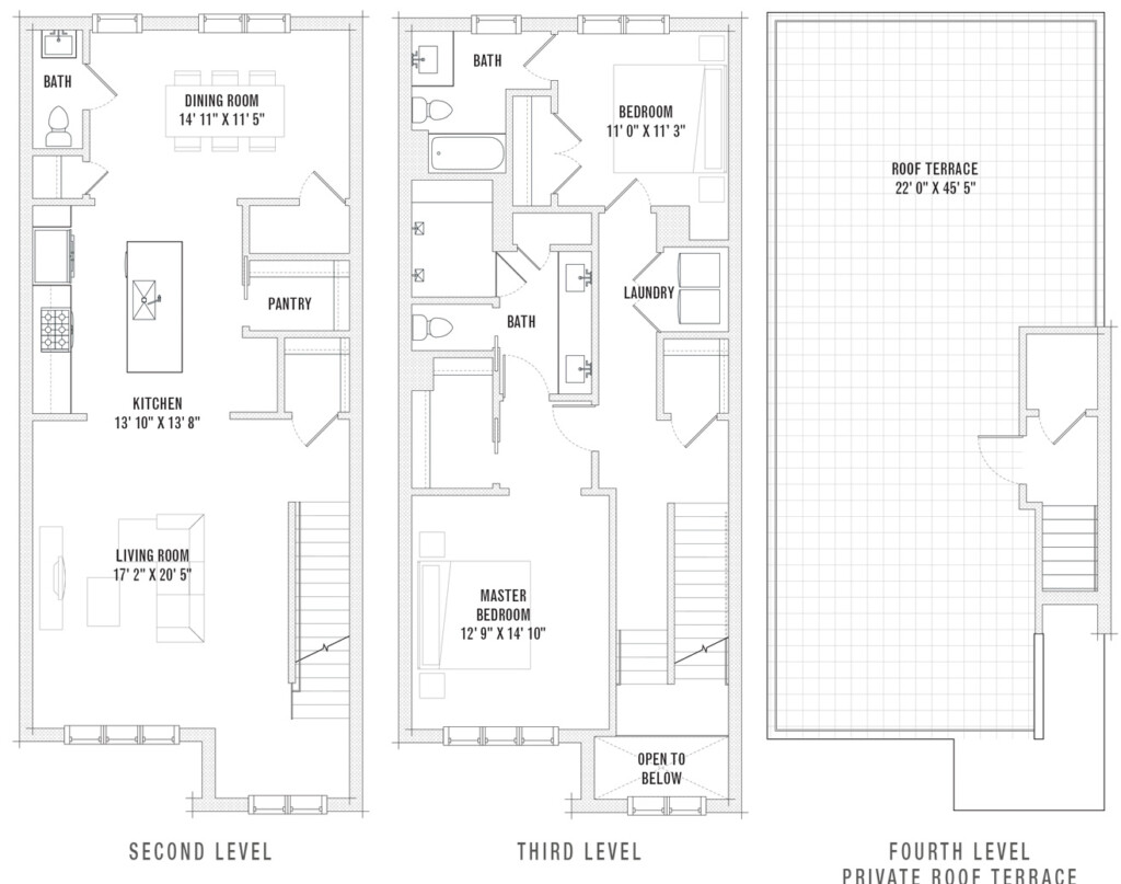 Elliott Row Homes Three Bedroom Floor Plans Elliott Germantown - 3 Bedroom Row House Floor Plan